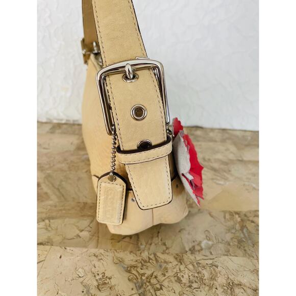 Coach Vintage Hamilton sand Small/mini baguette pebble Leather bag Y2K 5052 - Picture 5 of 10